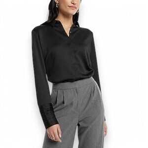 Express Textured Pleated Cuff Portofino Shirt – XL